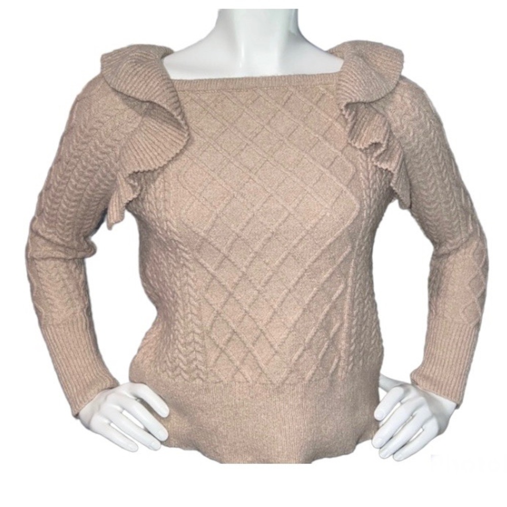 Broadway 38 ruffle knit long sleeves sweater size s